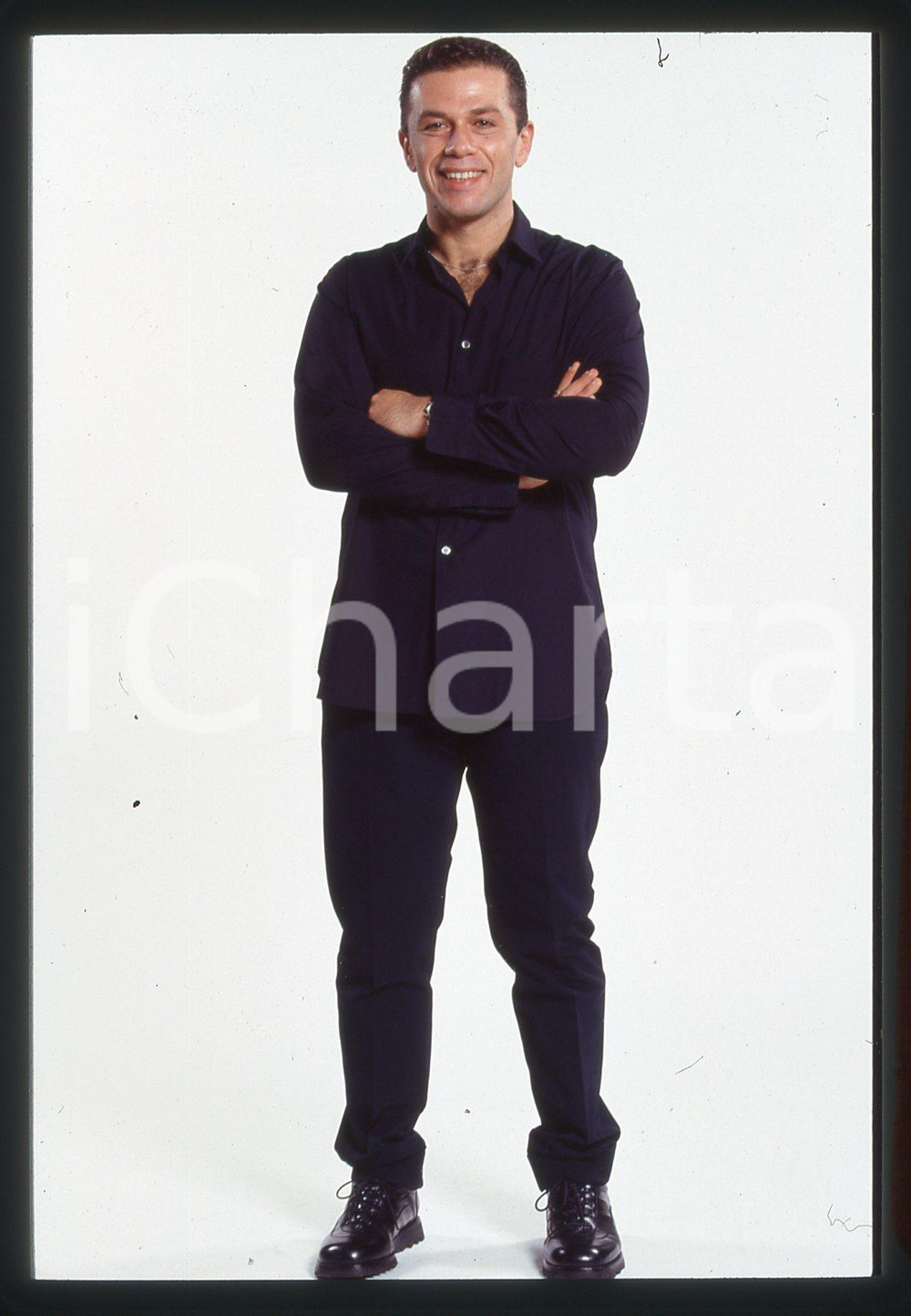 Fotografia d epoca originale 35mm vintage slide 1995 ca Gai MATTIOLO Ritratto dello stilista 2 1