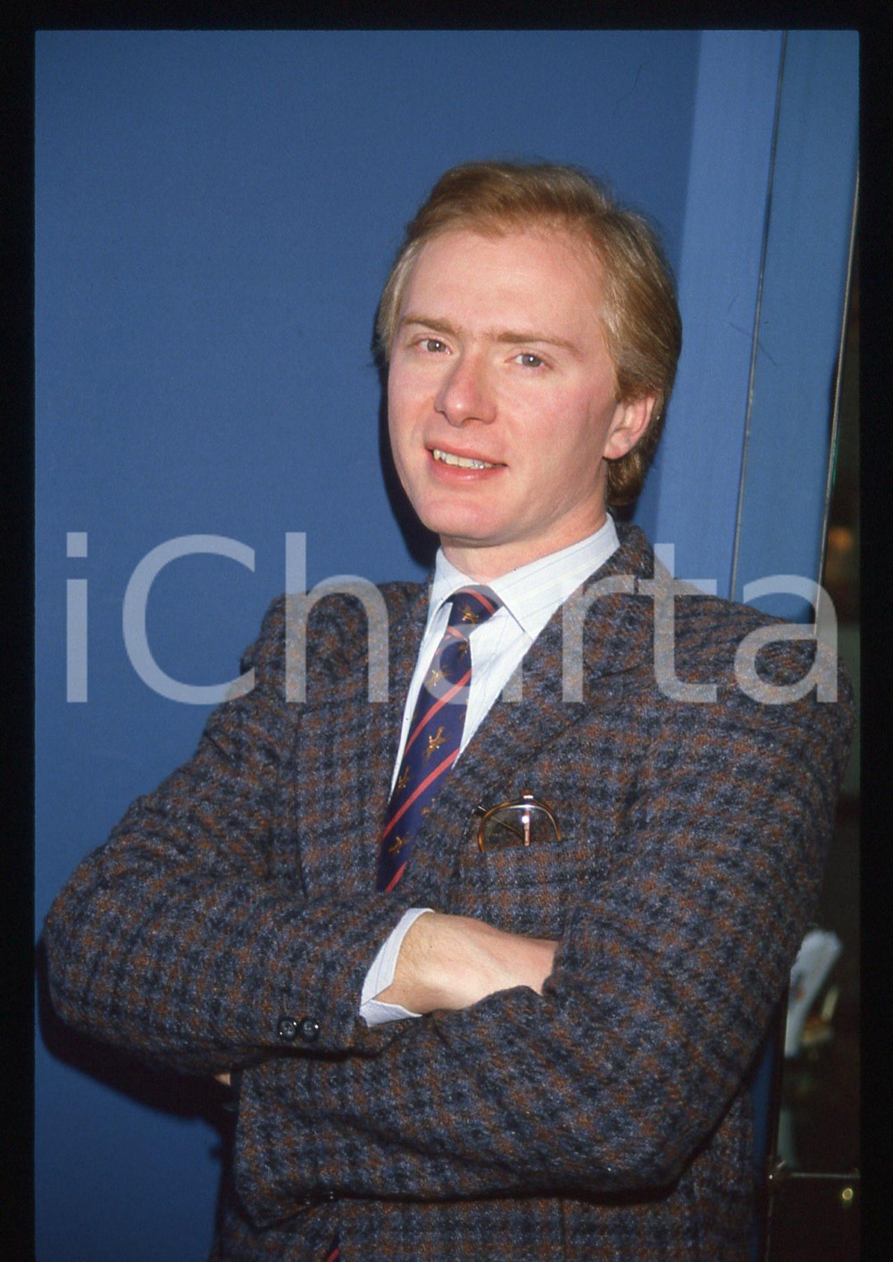 35mm vintage slide* 1989 MILANO Roberto CHEVALIER Ritratto in Terrazza Martini 3