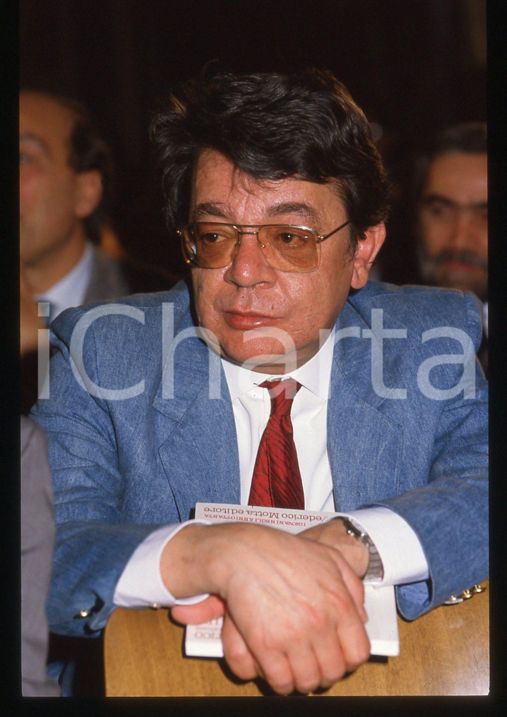 35mm vintage slide* 1990 ca ITALIA Daniele RAZZOLI Ritratto del giornalista (4)