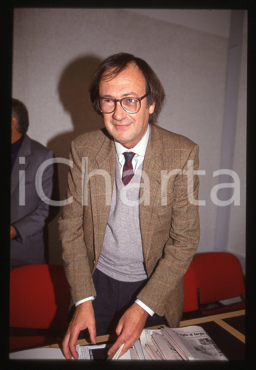 Fotografia d epoca originale 35mm vintage slide 1989 TORINO ? Nico ORENGO Ritratto dello scrittore 1 1