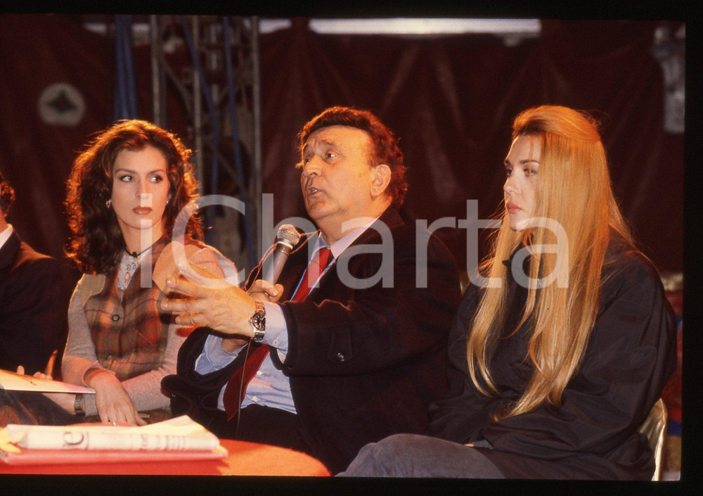 35mm vintage slide* 1995ca ITALIA Nando, Ambra e Gioia ORFEI Conferenza stampa 4