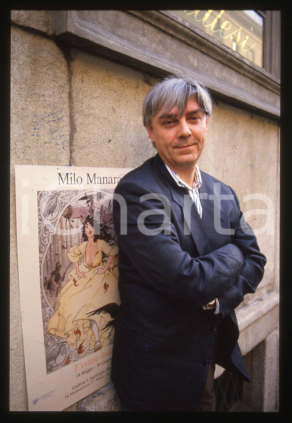 35mm vintage slide* 1990ca MILANO Milo MANARA Mostra di L'ESTATE INDIANA (3)