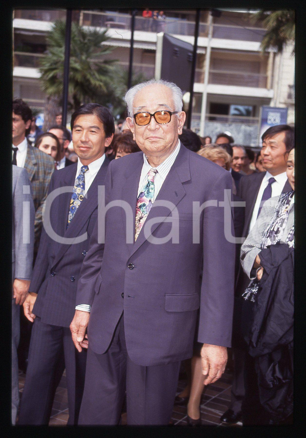 35mm vintage slide* 1993 CANNES Akira e Hisao KUROSAWA al Festival del Cinema 5