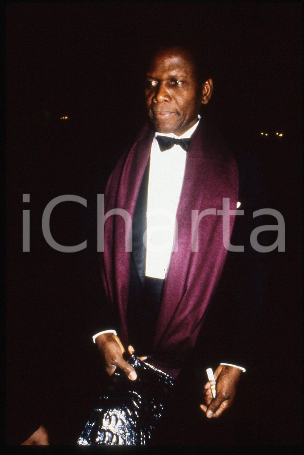 Fotografia d epoca originale 35mm vintage slide 1989 NEW YORK Sidney POITIER al Museum of the Moving Image 1 1