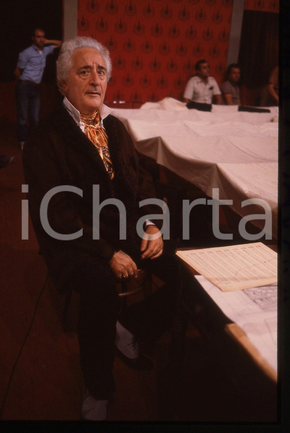 Fotografia d epoca originale 35mm vintage slide 1986 CINEMA Mario SCACCIA sul set de L ULTIMA MAZURKA 1 1