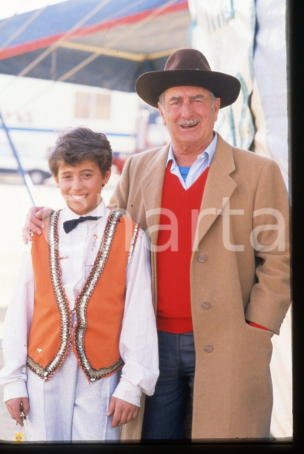Fotografia d epoca originale 35mm vintage slide 1990 ca FRANCIA CIRCO Achille e Franck ZAVATTA Ritratto 2 1