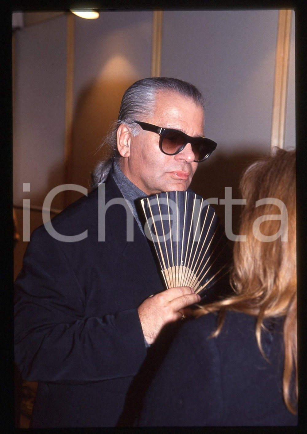 35mm vintage slide* 1993 MILANO Karl LAGERFELD per collezione FENDI - Ritratto 4