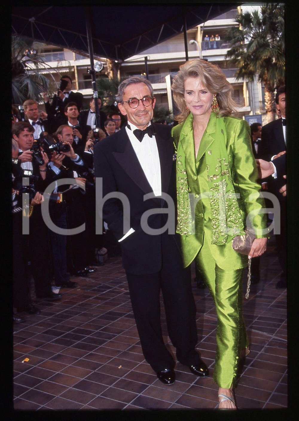 Fotografia d epoca originale 35mm vintage slide 1993 CANNES Louis MALLE Candice BERGEN  Photocall 1 1
