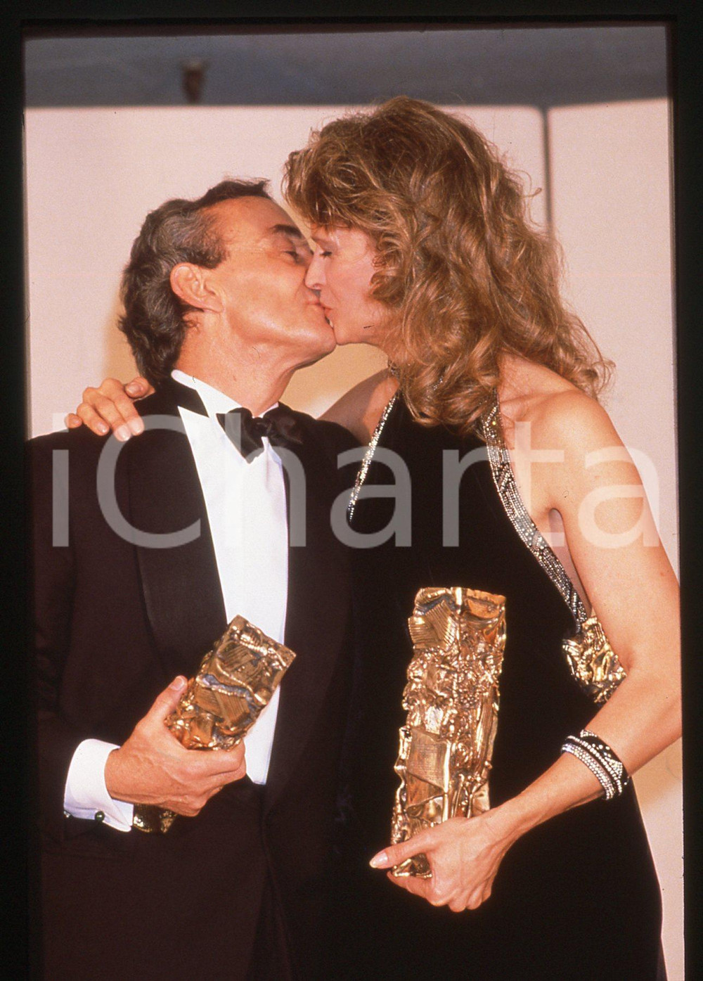 35mm vintage slide* 1988 PARIGI Louis MALLE Candice BERGEN con i CESAR AWARDS *1