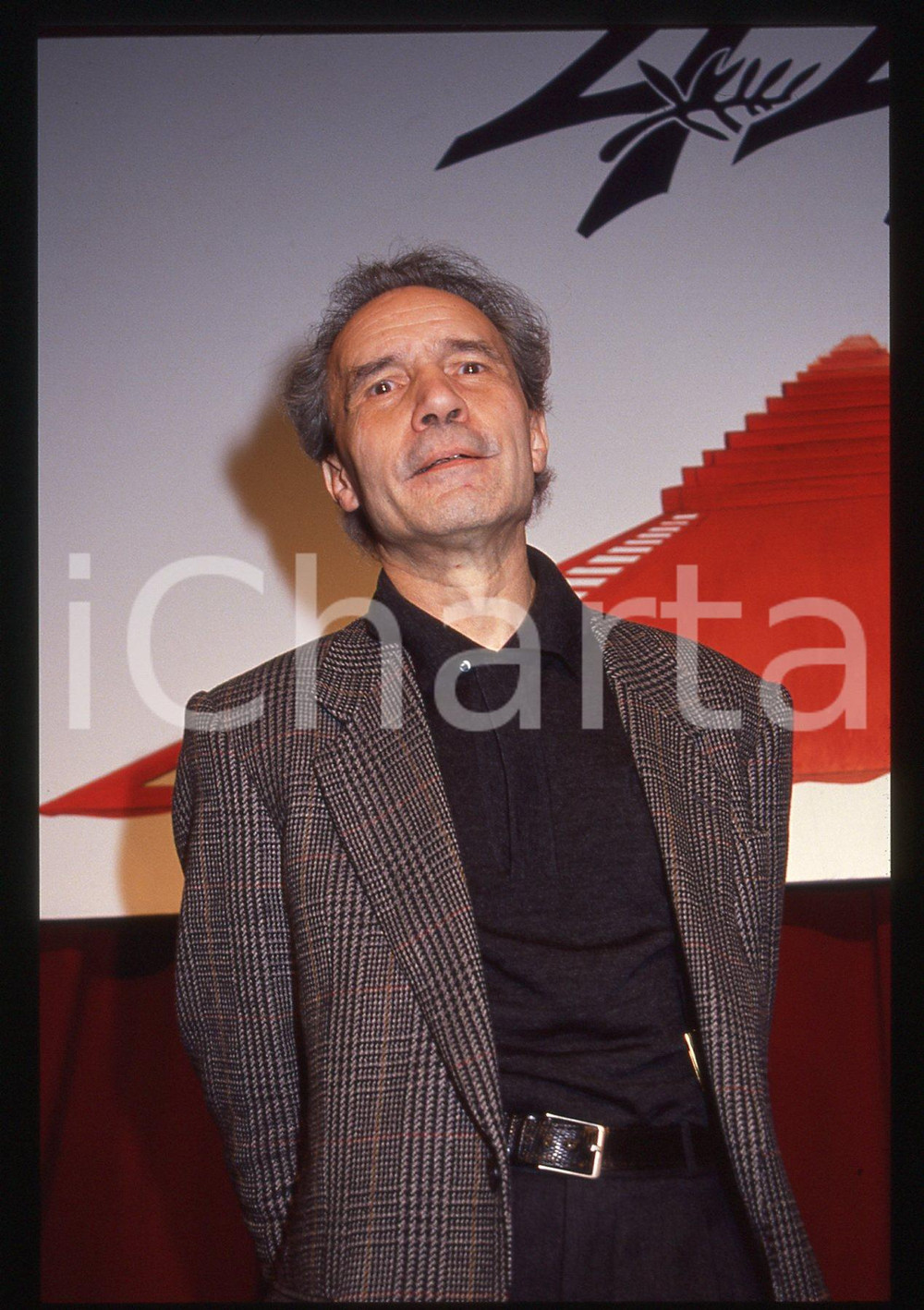 35mm vintage slide* 1991 FESTIVAL CANNES Jacques RIVETTE *Ritratto del regista 1