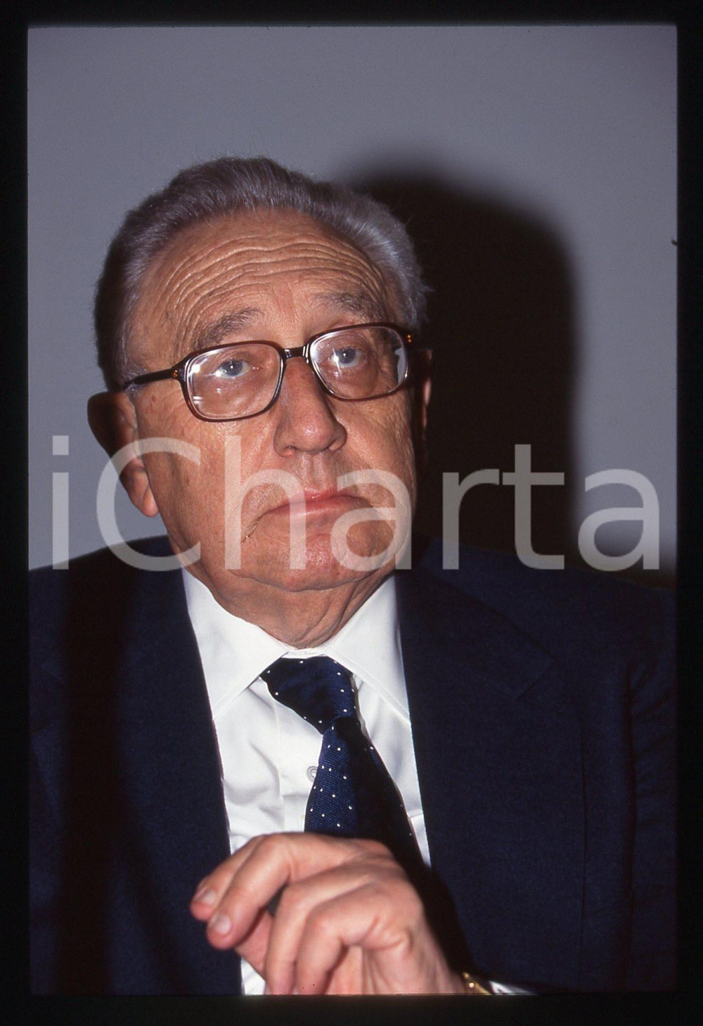 Fotografia d epoca originale 35mm vintage slide 1995 ca ITALIA Henry KISSINGER  Ritratto del politico USA 6 1