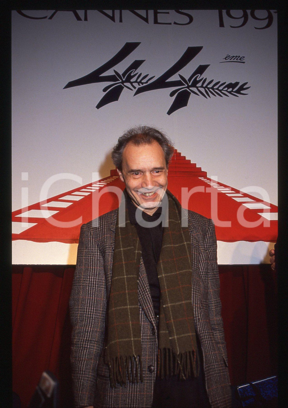 35mm vintage slide* 1991 FESTIVAL CANNES Jacques RIVETTE *Ritratto del regista 4