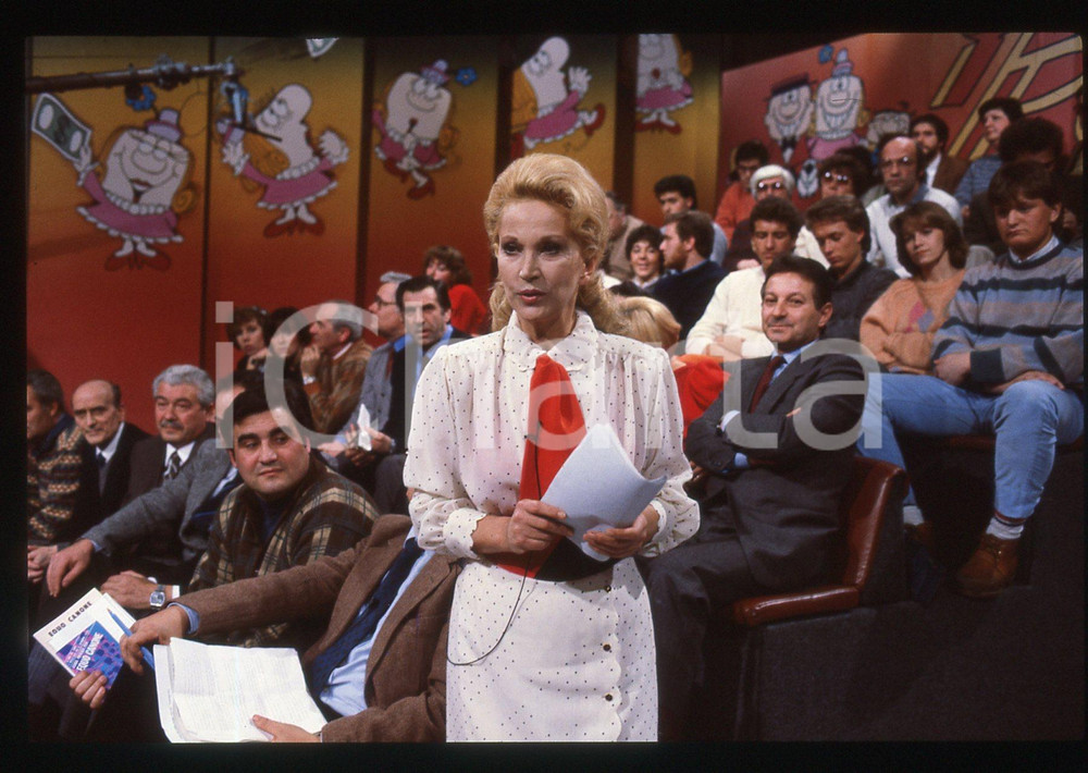 Fotografia d epoca originale 35mm vintage slide 1984 RAI UNO Luisa RIVELLI a I PROBLEMI DEL SIGNOR ROSSI 1 1