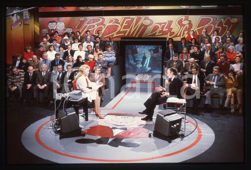 Fotografia d epoca originale 35mm vintage slide 1984 RAI UNO Luisa RIVELLI a I PROBLEMI DEL SIGNOR ROSSI 3 1