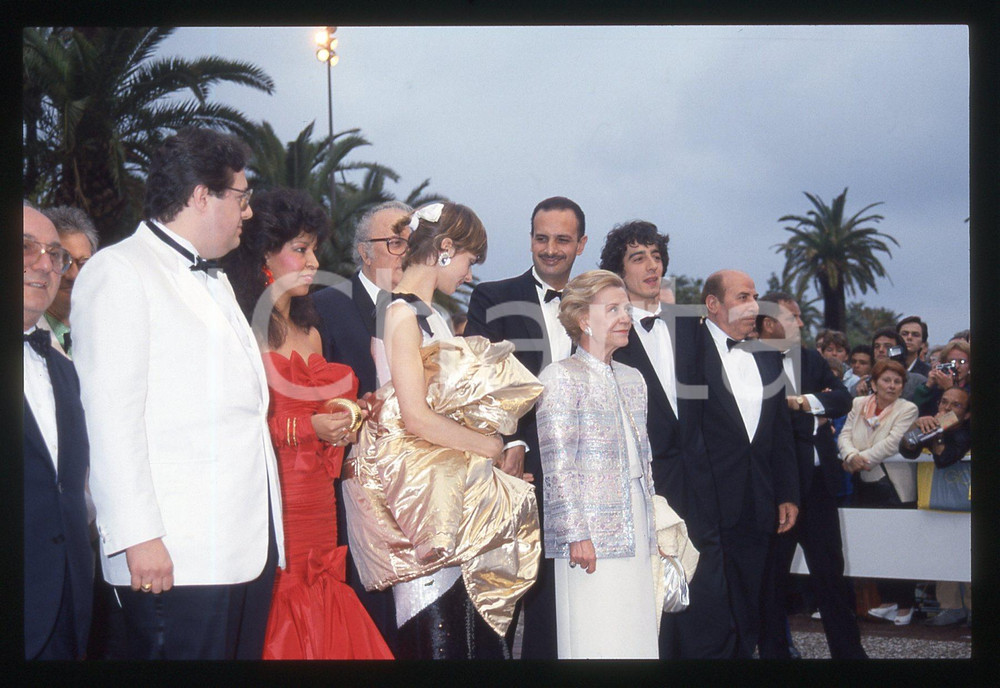 Fotografia d epoca originale 35mm vintage slide 1987 CANNES Federico FELLINI Sergio RUBINI Ibrahim MOUSSA 3 1