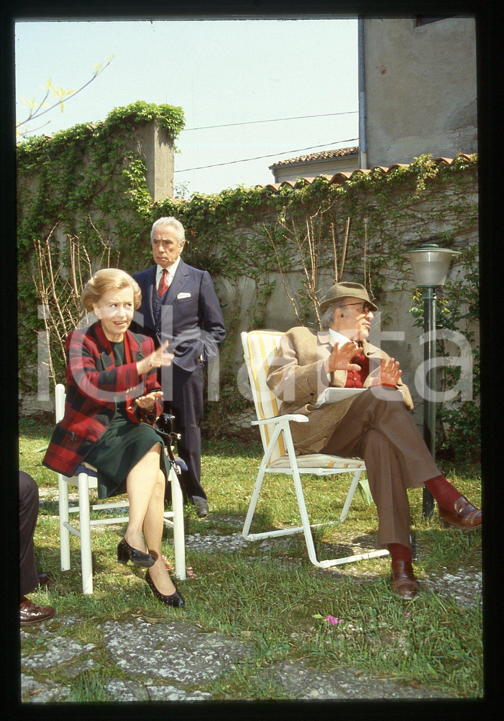 Fotografia d epoca originale 35mm vintage slide 1988 REGGIOLO Federico FELLINI Giulietta MASINA Nino ZA 2 1