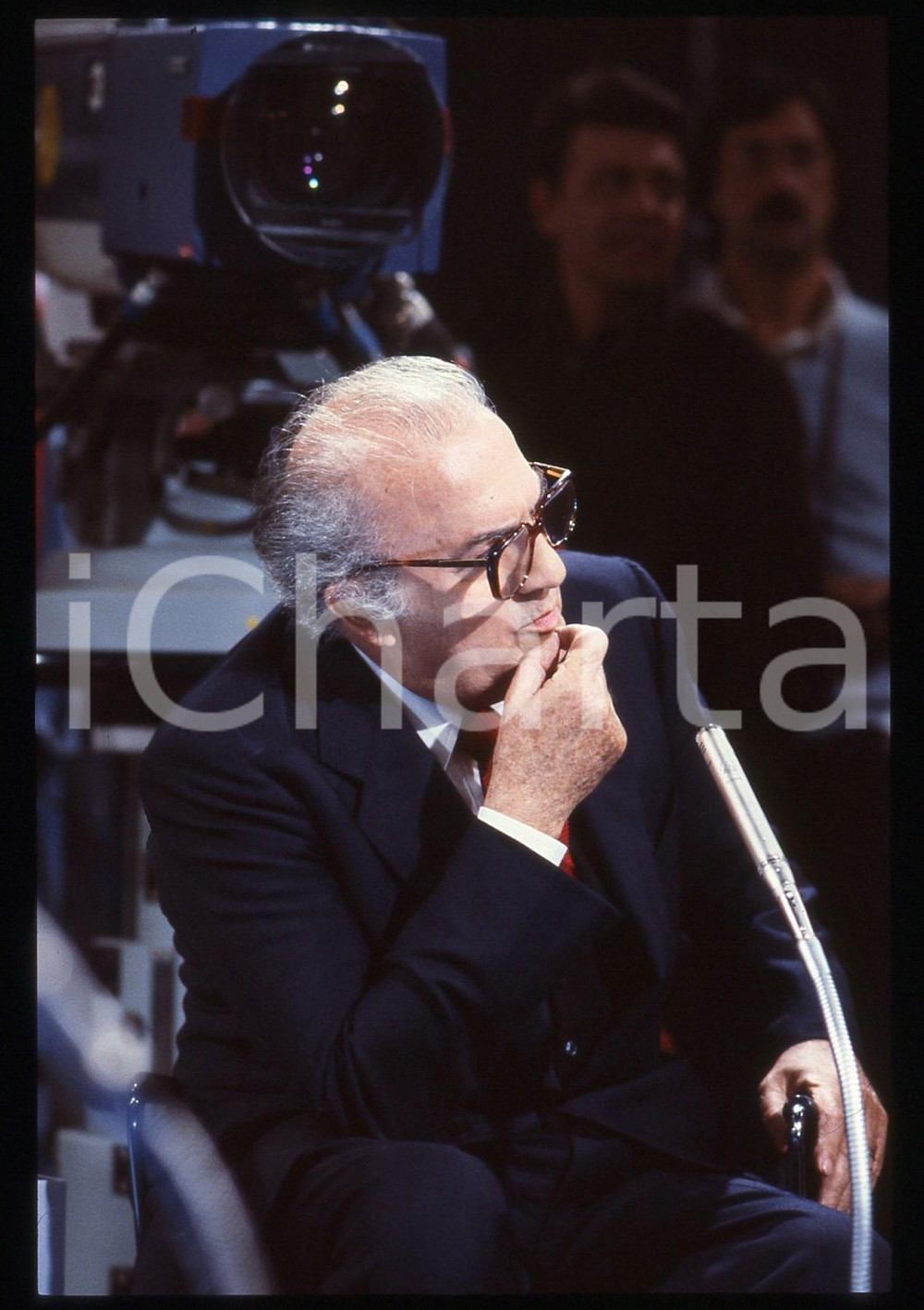 Fotografia d epoca originale 35mm vintage slide 1983 RAI 2 Federico FELLINI a BLITZ  Ritratto regista 5 1