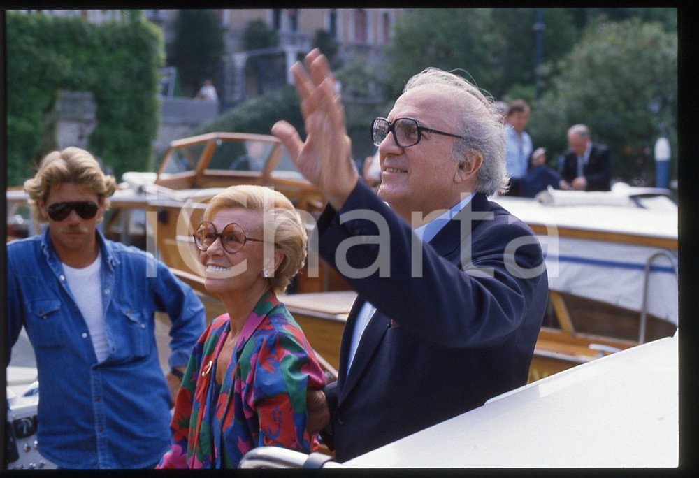 Fotografia d epoca originale 35mm vintage slide 1983 VENEZIA Federico FELLINI Giulietta MASINA Ritratto 6 1