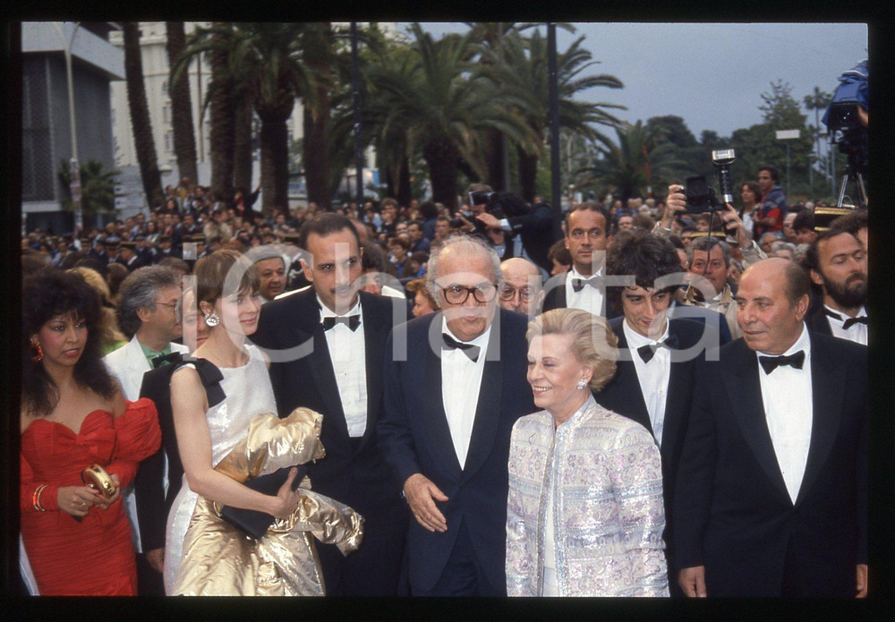 35mm vintage slide* 1987 CANNES Federico FELLINI Sergio RUBINI Ibrahim MOUSSA *2