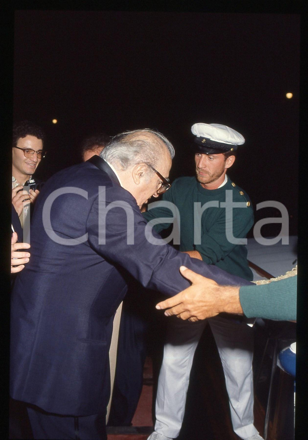 35mm vintage slide* 1983 VENEZIA Federico FELLINI - Arrivo alla Mostra (1)
