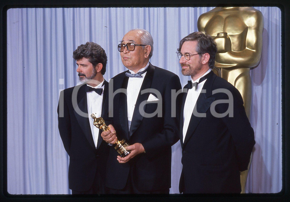 35mm vintage slide* 1990 ACADEMY AWARDS Akira KUROSAWA Steven SPIELBERG (2)