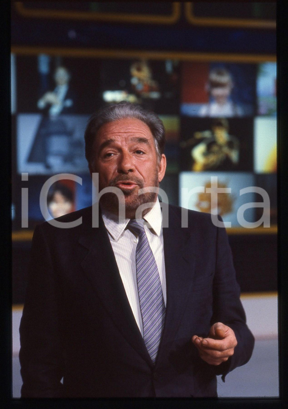 35mm vintage slide* 1985 ca CANALE 5 Ugo TOGNAZZI a SUPERFLASH - Ritratto (2)