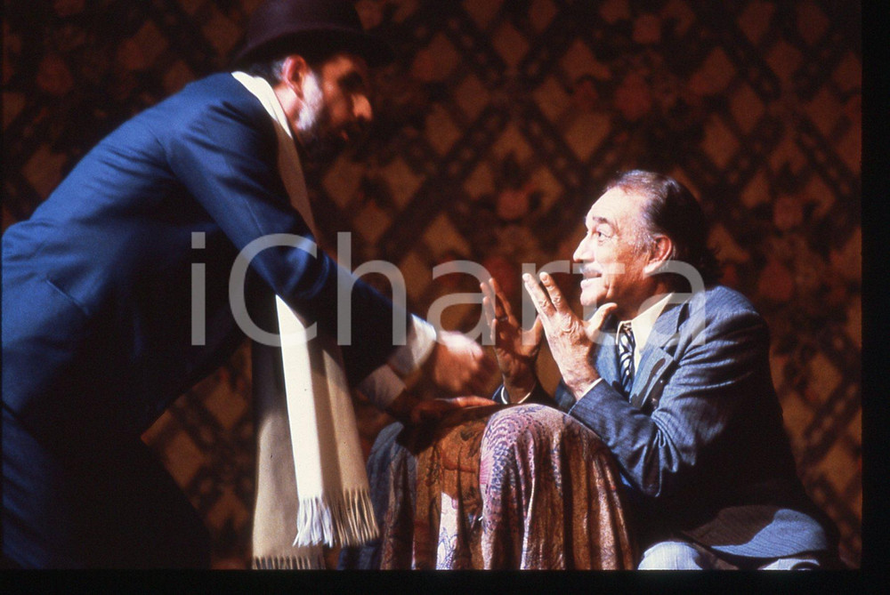 35mm vintage slide* 1985 ca TEATRO Ugo TOGNAZZI durante uno spettacolo (1)