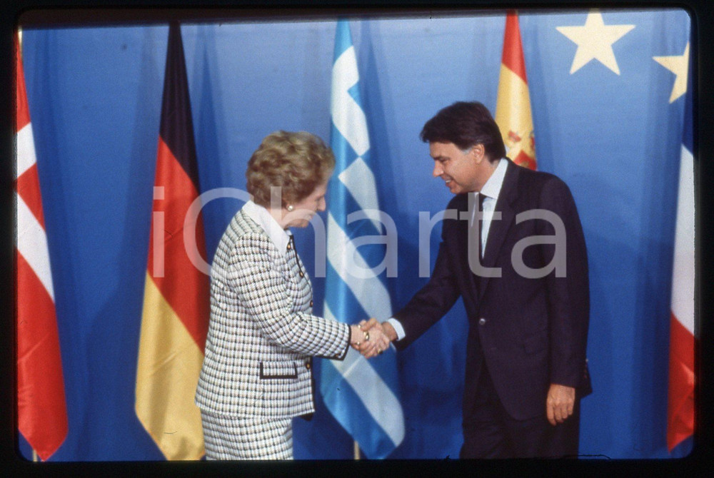 35mm vintage slide* 1989 MADRID Margaret THATCHER Felipe GONZÀLEZ - Ritratto (1)