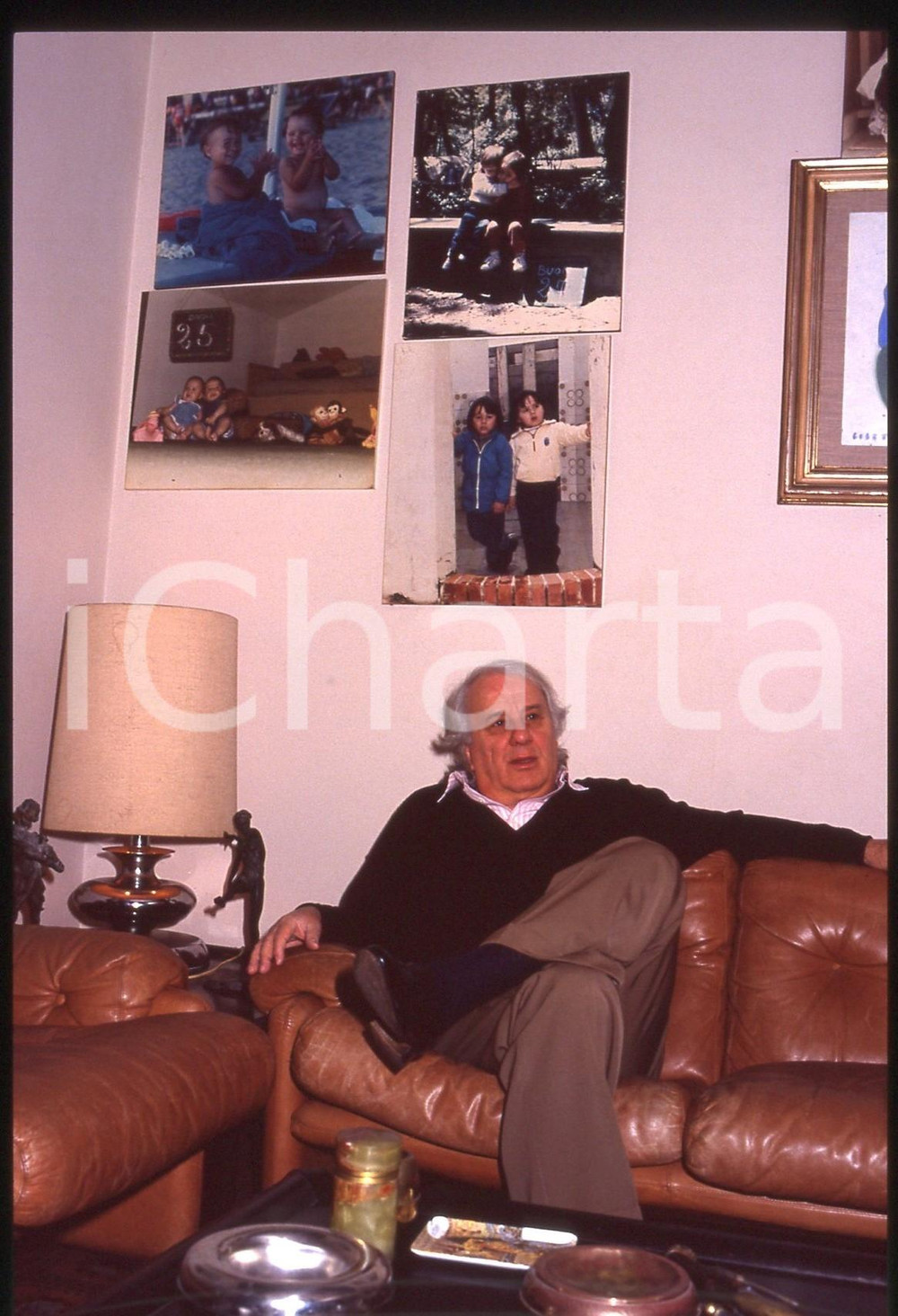 Fotografia d epoca originale 35mm vintage slide 1990 ca COSTUME Sergio BERNARDINI Ritratto imprenditore 6 1