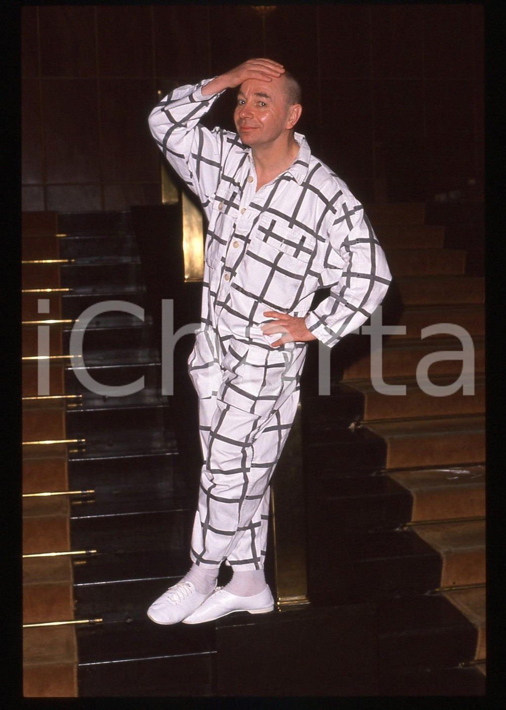 Fotografia d epoca originale 35mm vintage slide 1990 ca TEATRO Lindsay KEMP  Ritratto dell attore 14 1
