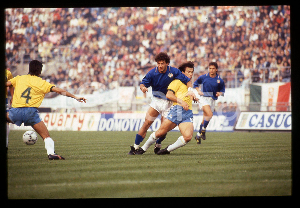 35mm vintage slide* 1989 BOLOGNA CALCIO ITALIA vs BRASILE 0-1 Gianluca VIALLI 3