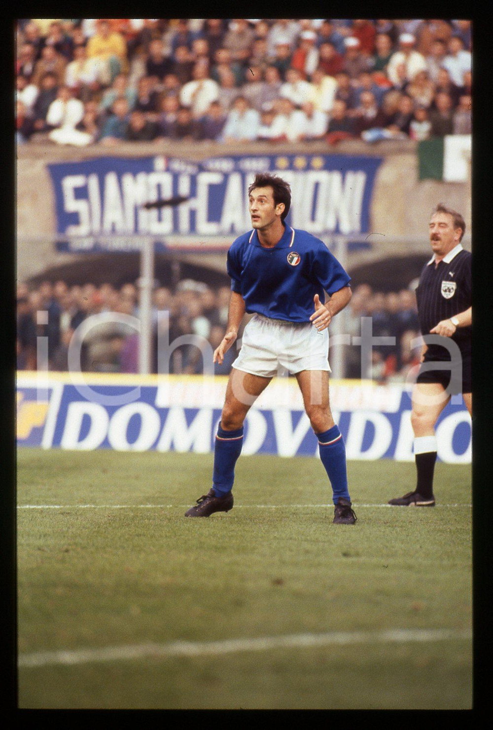 35mm vintage slide* 1989 BOLOGNA CALCIO ITALIA vs BRASILE 0-1 Luigi DE AGOSTINI