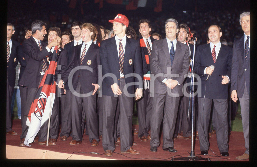 35mm vintage slide *1988 MILANO Silvio BERLUSCONI Trionfo 11°Scudetto AC MILAN 3