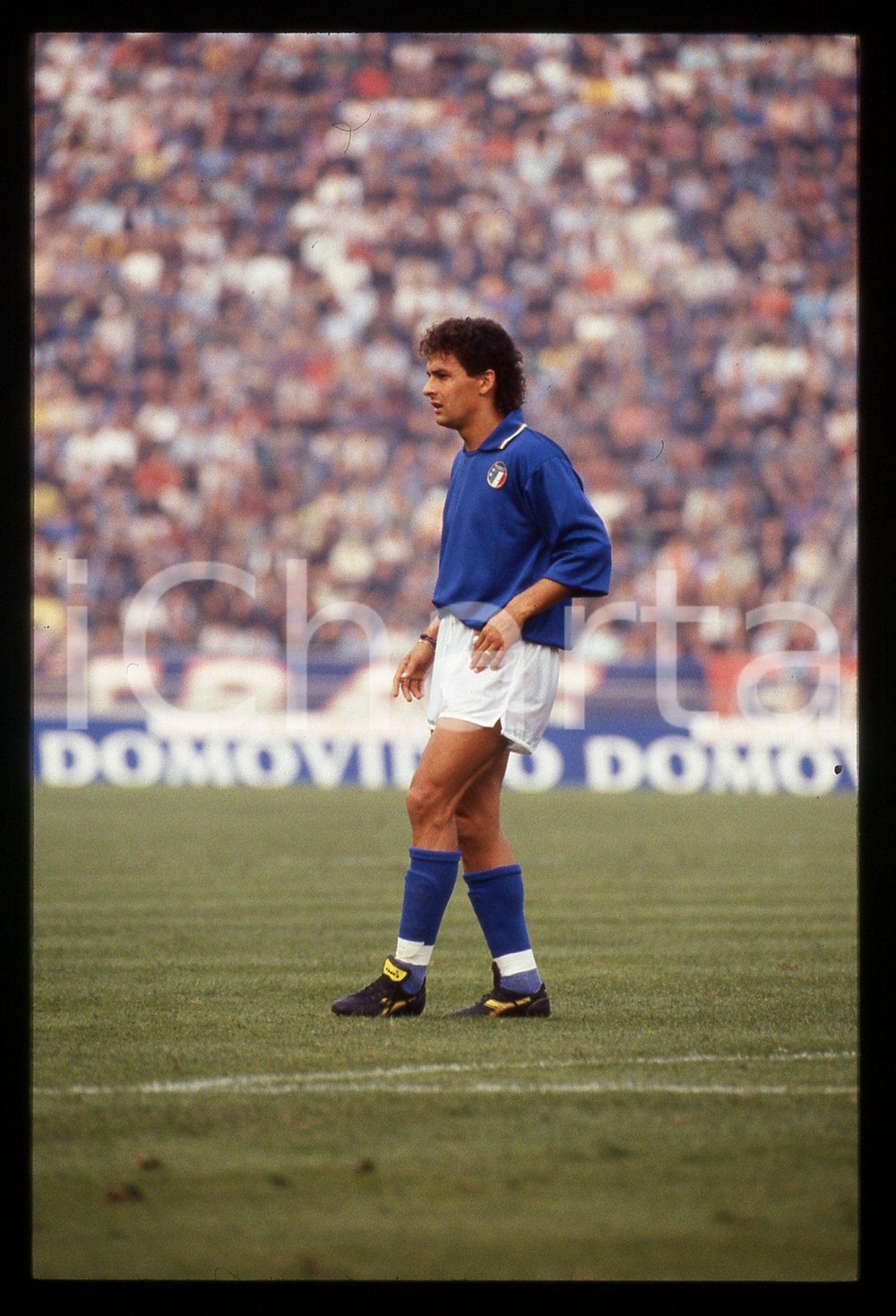 35mm vintage slide* 1989 BOLOGNA CALCIO ITALIA vs BRASILE 0-1 Roberto BAGGIO