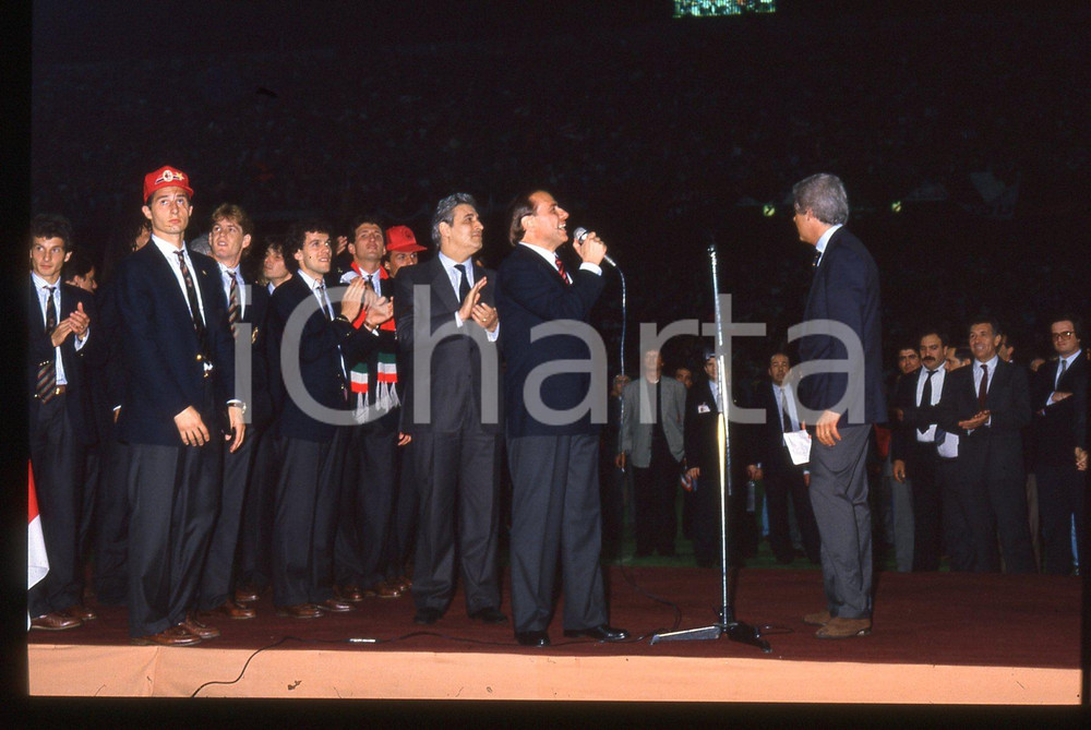 35mm vintage slide* 1988 MILANO Silvio BERLUSCONI Trionfo 11 Scudetto AC MILAN 3