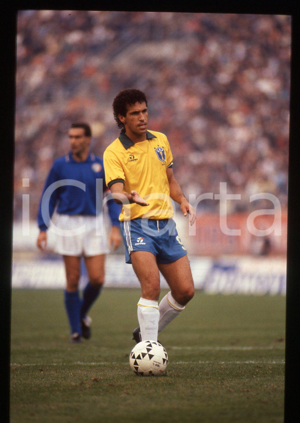35mm vintage slide* 1989 BOLOGNA CALCIO ITALIA vs BRASILE 0-1 Antonio CARECA (3)
