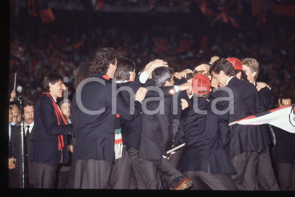 35mm vintage slide* 1988 MILANO Squadra AC MILAN Trionfo 11° Scudetto - Festa
