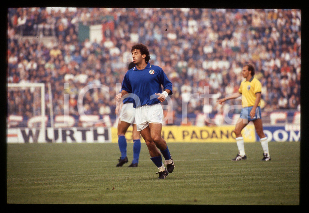35mm vintage slide* 1989 BOLOGNA CALCIO ITALIA vs BRASILE 0-1 Gianluca VIALLI
