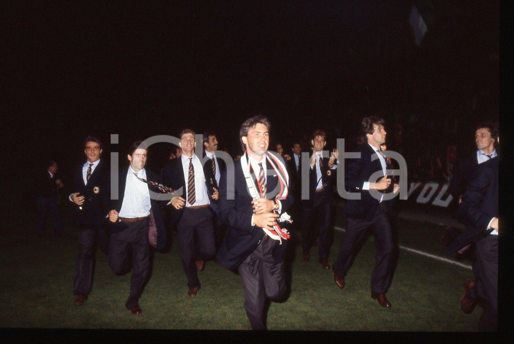 35mm vintage slide* 1988 MILANO Carlo ANCELOTTI Trionfo 11° Scudetto AC MILAN 2