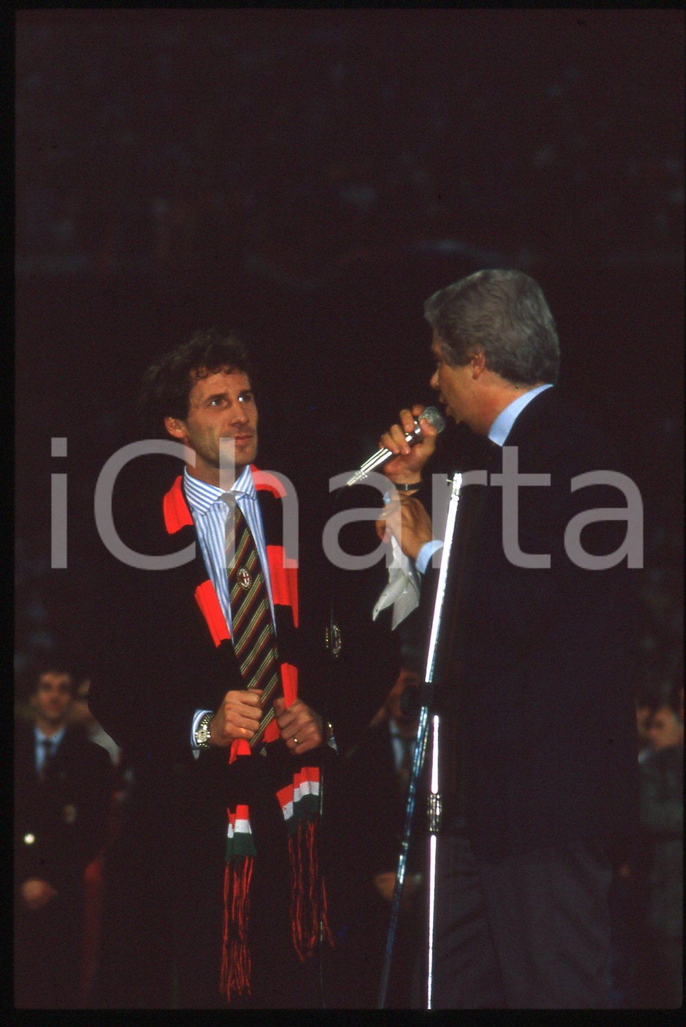 35mm vintage slide* 1988 MILANO Franco BARESI Cesare CADEO 11° Scudetto MILAN 2