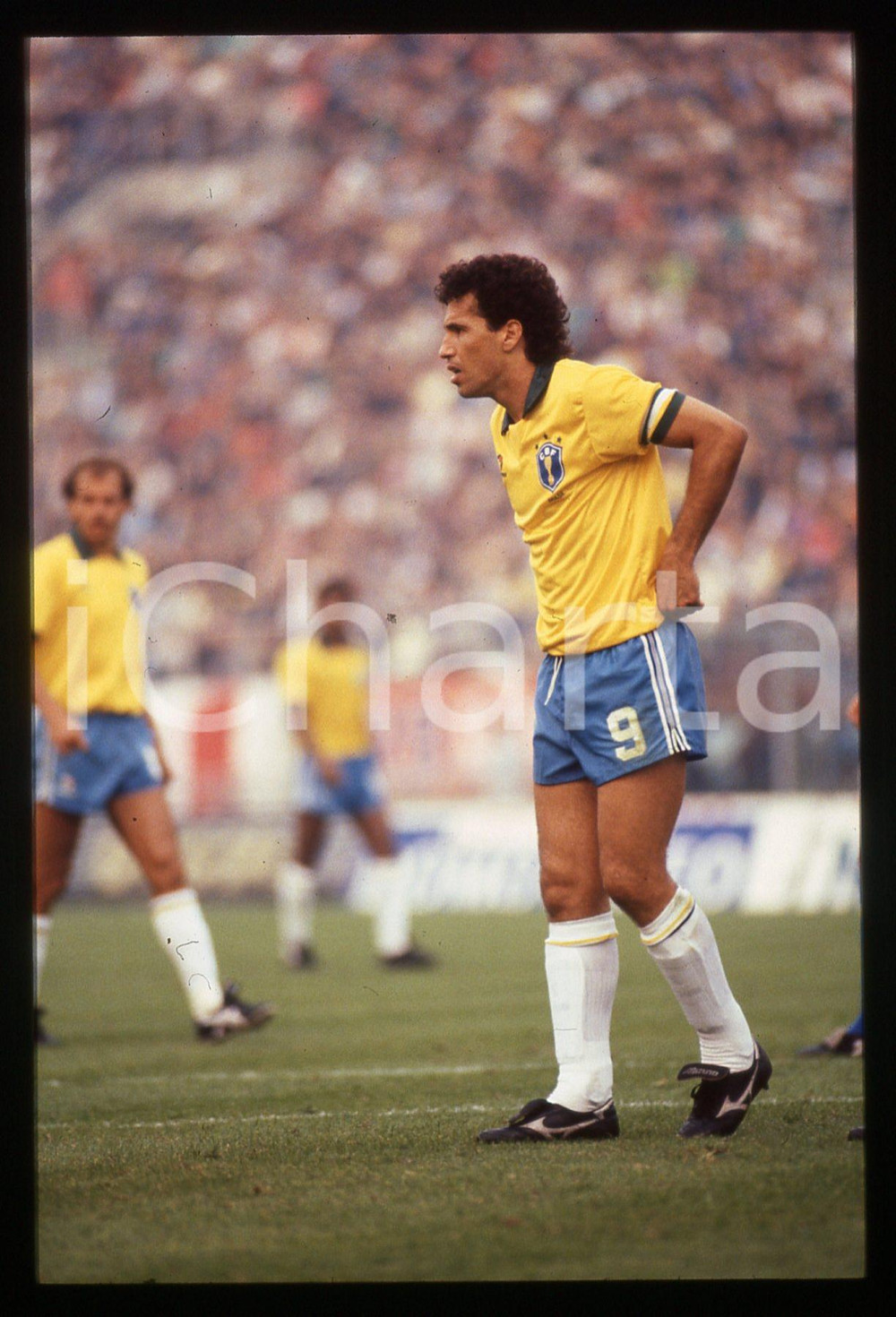 35mm vintage slide* 1989 BOLOGNA CALCIO ITALIA vs BRASILE 0-1 - Antonio CARECA