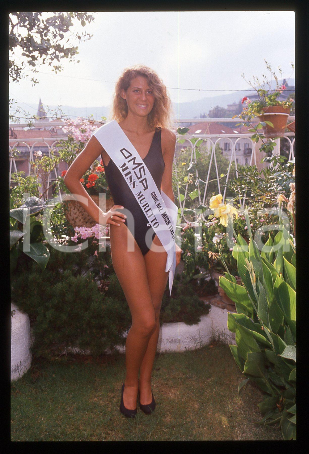 35mm vintage slide* 1989 ALASSIO MISS MURETTO Claudia CORBETTA Ritratto (2)