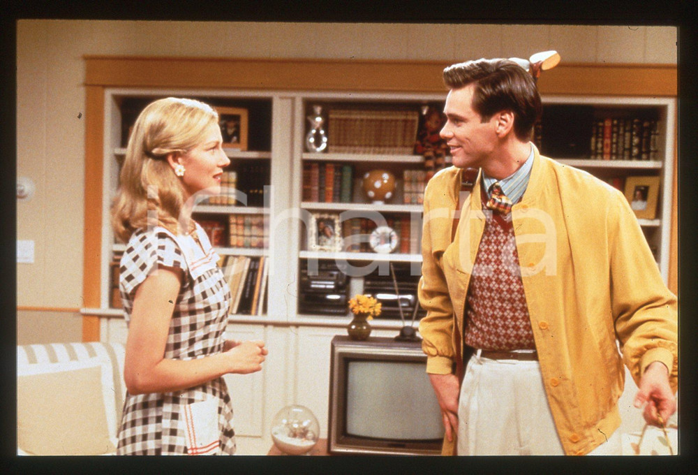 35mm vintage slide* 1998 THE TRUMAN SHOW Jim CARREY Laura LINNEY Scena del film