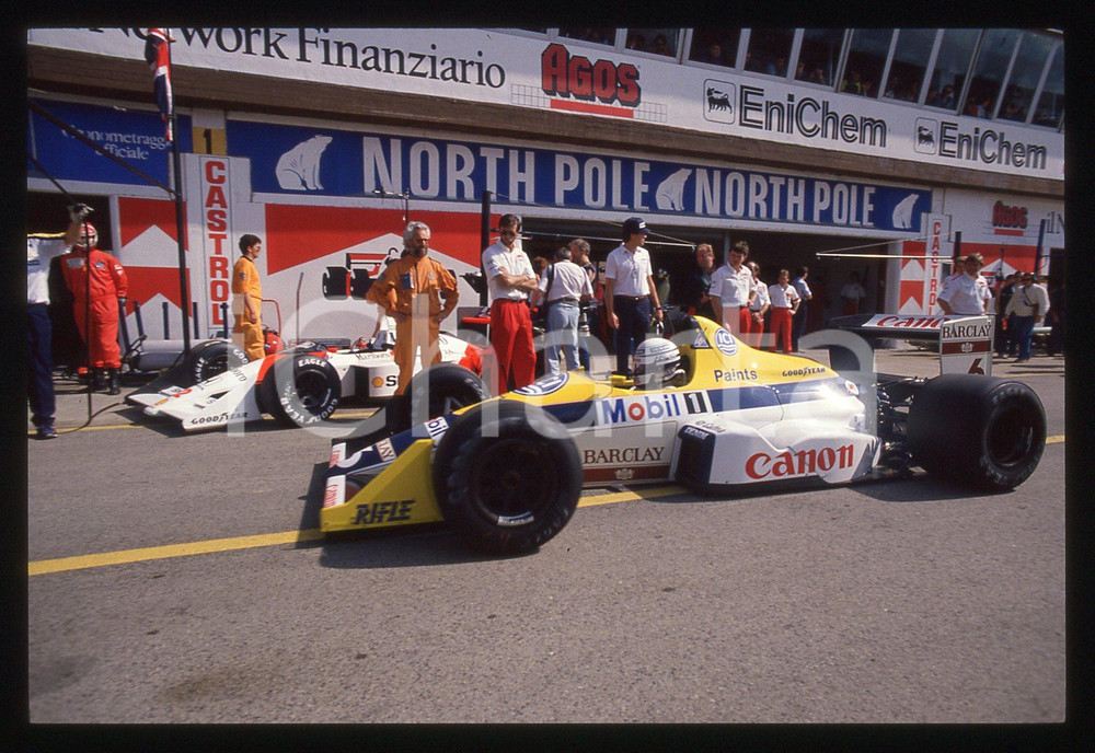 35mm vintage slide* 1988 GP SAN MARINO Riccardo PATRESE WILLIAMS FW12 ai box