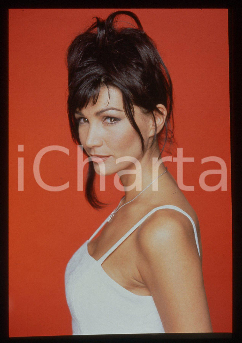 35mm vintage slide* 1998 TELEVISIONE Luisa CORNA Ritratto della conduttrice