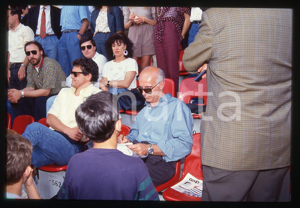 Fotografia d epoca originale 35mm vintage slide 1990 ca ITALIA CALCIO Arrigo SACCHI e Fabio CAPELLO 1