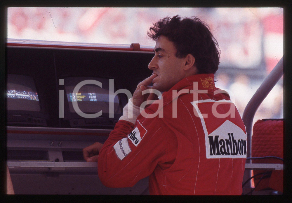 35mm vintage slide* 1995 GP MONZA Jean ALESI muretto FERRARI durante qualifiche