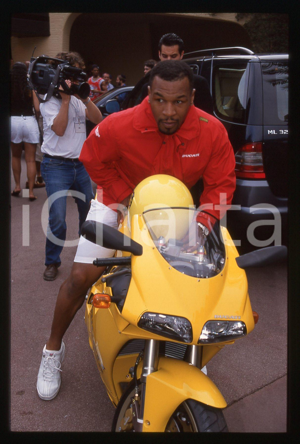 35mm vintage slide* 1998 MONACO Mike TYSON su DUCATI F48 - WORLD MUSIC AWARDS 3