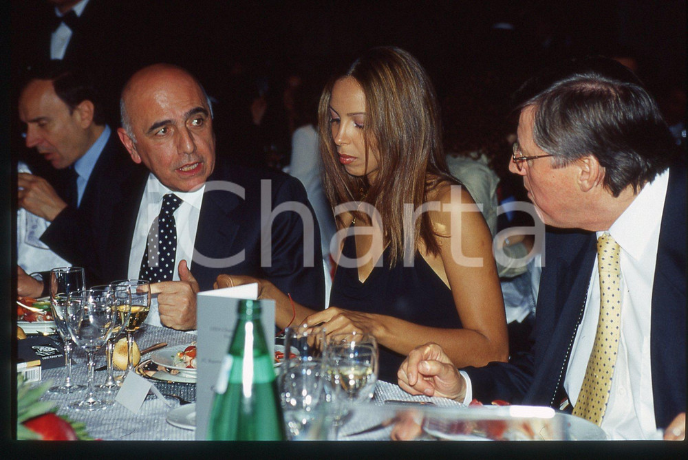 35mm vintage slide* 2001 MILANO UEFA Party Adriano GALLIANI Malika EL HAZZAZI