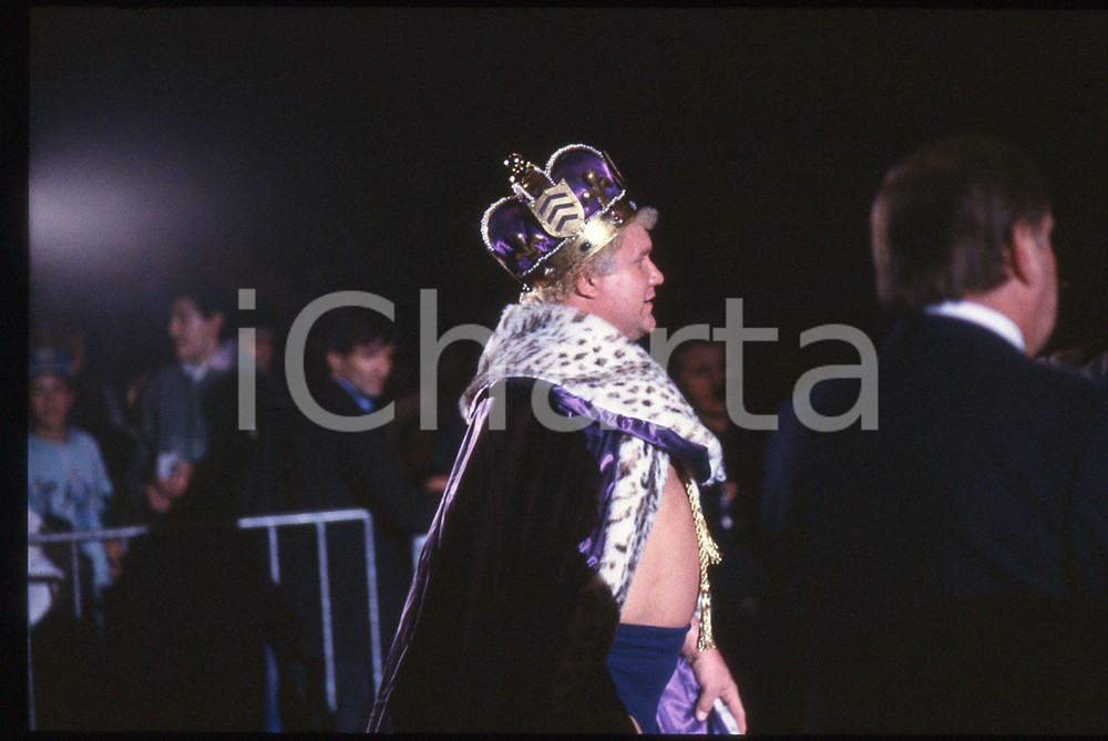 35mm vintage slide* 1987 MILANO WWF House Show THE KING Harley RACE 9